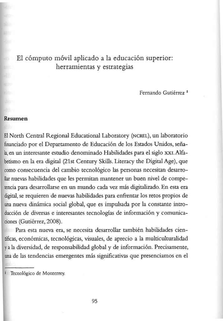 El cómputo móvil aplicado a la educación superior: herramientas y estrategias