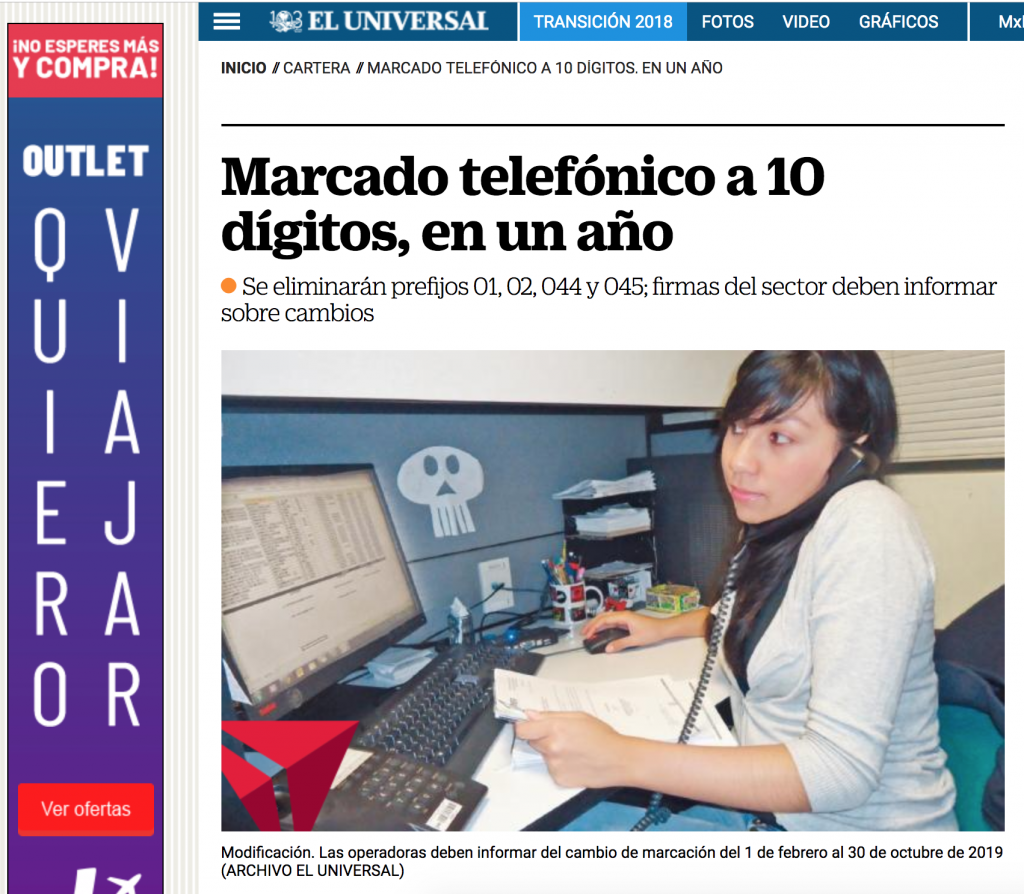 Cambios en el marcado telefónico